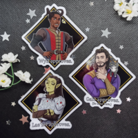 Baldur's Gate 3 Approval Character Stickers | Collection of 6 3x3" Vinyl Die-Cut Stickers - Thumbnail 2