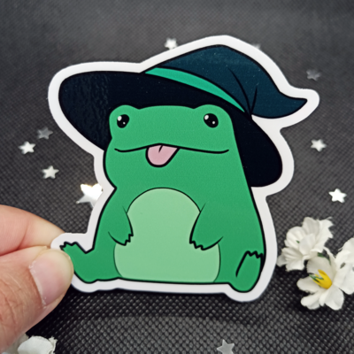 Frog witch sticker | 3x3" die-cut sticker
