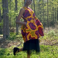 Orange & Burgandy Dress Size 6/7 - Thumbnail 1