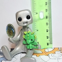 Dragon Trainer Robot Figurine Resin Art Toy Kawaii Desk Buddy - Thumbnail 7
