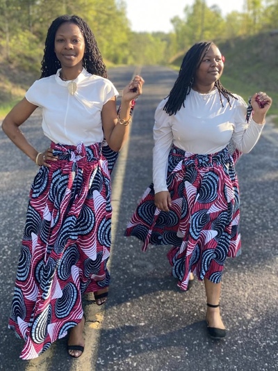 Pink/ Grey/ White Mother Daughter Skirt Sets