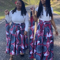 Pink/ Grey/ White Mother Daughter Skirt Sets - Thumbnail 1