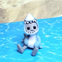Shark Hoodie Robot Figure Resin Desk Friend - Thumbnail 6