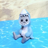 Shark Hoodie Robot Figure Resin Desk Friend - Thumbnail 2