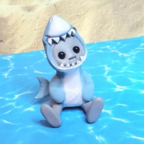 Shark Hoodie Robot Figure Resin Desk Friend