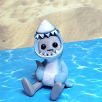 Shark Hoodie Robot Figure Resin Desk Friend - Thumbnail 3