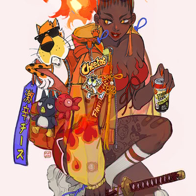 Flammin hot cheetos warrior poster