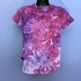 Tie Dye T shirt size Medium women's misses Care Bears purple pink -1