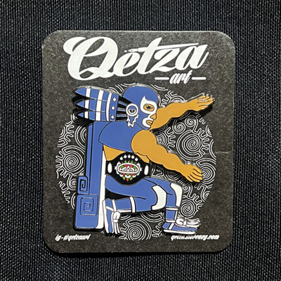 2" blue demon enamel pin - Thumbnail 4