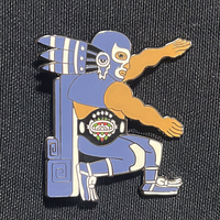 2" Blue Demon Enamel Pin - Thumbnail 2