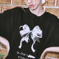 Y2K Bow Print Black Top - Thumbnail 2