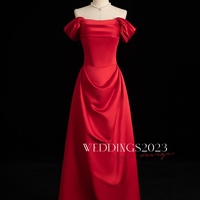 Off-Shoulder Prom Dresses Plain A-Line Evening Gown Long Corset Prom Evening Formal Dresses D-88158 - Thumbnail 6