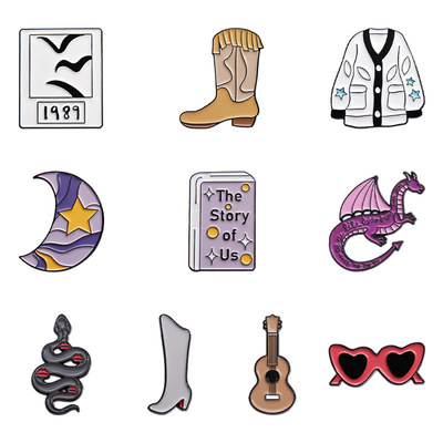 10pcs Taylor Swift Album Inspired Enamel Pins TS Merch Cute Enamel Pins Set Swiftie Gifts