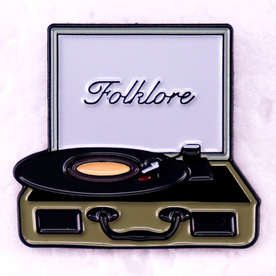 Folklore Gramophone Enamel Pins Taylor Swift Album Inspired Vintage Enamel Pins Swiftie Gifts