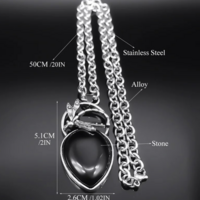 Black Stone Dragonfly Necklace - Thumbnail 2