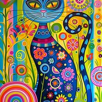 Blue Cat Cross Stitch Pattern - Thumbnail 2