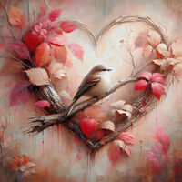 Bird On A Heart Cross Stitch Pattern - Thumbnail 2