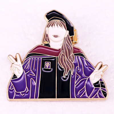 Taylor Swift in Doctoral Graduation Gown Enamel Pins Metal Enamel Pins Swiftie Gifts