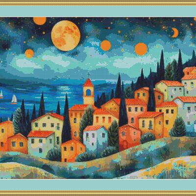 At night cross stitch pattern