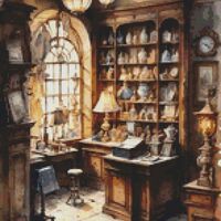 Antique Shop Cross Stitch Pattern - Thumbnail 1