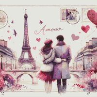 Amour 2 Cross Stitch Pattern - Thumbnail 1