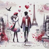 Amour 1 Cross Stitch Pattern - Thumbnail 1