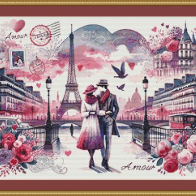 Amour cross stitch pattern
