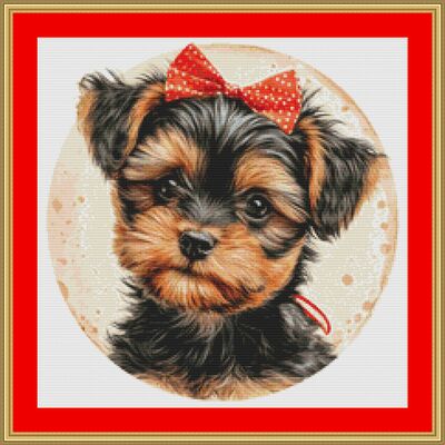 A yorkshire terrier cross stitch pattern