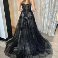 2024 Black Formal Dress One Shoulder Long Prom Dresses With Split - Thumbnail 1