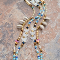 YEMỌJA SHORES 🏝🌊💙🩵 GLOW IN THE DARK CRYSTAL & GEMSTONE HANDMADE WAIST BEAD SET 💫  By Nubian Collection Artwear 👑🎨 - Thumbnail 1