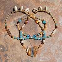 YEMỌJA SHORES 🏝🌊💙🩵 GLOW IN THE DARK CRYSTAL & GEMSTONE HANDMADE WAIST BEAD SET 💫  By Nubian Collection Artwear 👑🎨 - Thumbnail 2