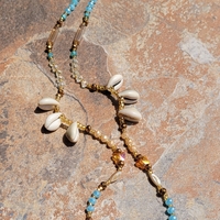 YEMỌJA SHORES 🏝🌊💙🩵 GLOW IN THE DARK CRYSTAL & GEMSTONE HANDMADE WAIST BEAD SET 💫  By Nubian Collection Artwear 👑🎨 - Thumbnail 3