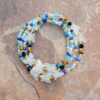 YEMỌJA SHORES 🏝🌊💙🩵 GLOW IN THE DARK CRYSTAL & GEMSTONE HANDMADE WAIST BEAD SET 💫  By Nubian Collection Artwear 👑🎨 - Thumbnail 5