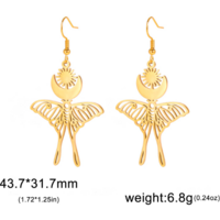 Moon Sun Butterfly Drop Earrings - Thumbnail 1
