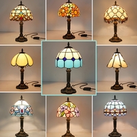 Bedside Lamp Retro Bar Yellow Glass Lamp Resin Base Table Lamps Makeup Table Side Table Led Lights - Thumbnail 1