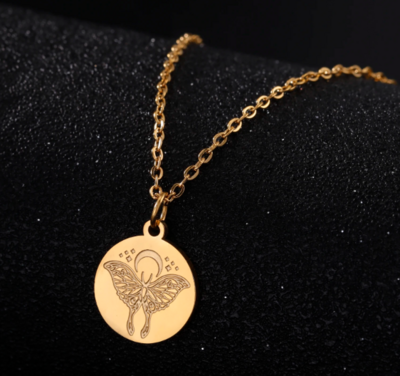  Moon Moth Disc Pendant