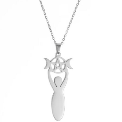 Triple moon goddess necklace 