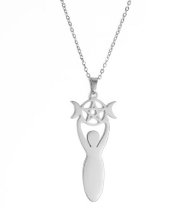 Triple Moon Goddess Necklace 