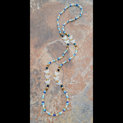 YemỌja butterfly 🦋 glow in the dark crystal handmade waist beads by nubian collection artwear 👑🎨