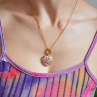 HEART LOCKET PENDANT NECKLACE   - Thumbnail 2