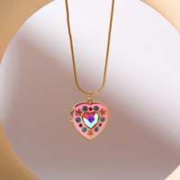 HEART LOCKET PENDANT NECKLACE   - Thumbnail 3
