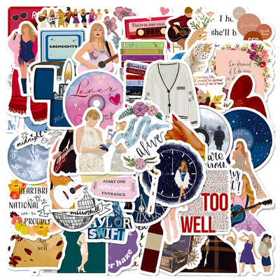 50pcs/set Taylor Swift Album Stickers Waterproof Sticker