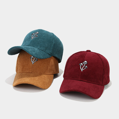 Mushroom Embroidered Corduroy Baseball Cap
