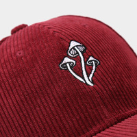 Mushroom Embroidered Corduroy Baseball Cap - Thumbnail 4