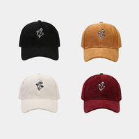 Mushroom Embroidered Corduroy Baseball Cap - Thumbnail 3