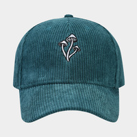 Mushroom Embroidered Corduroy Baseball Cap - Thumbnail 8