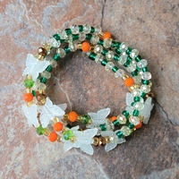 RATTLER PRIDE 🧡💚🐍🐍 GLOW IN THE DARK CRYSTAL HANDMADE WAIST BEADS BY Nubian Collection Artwear 🎨  - Thumbnail 2
