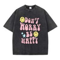 ACID WASHED DON'T WORRY BE HAPPY TEE - Thumbnail 1