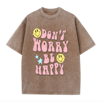ACID WASHED DON'T WORRY BE HAPPY TEE - Thumbnail 4