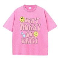 ACID WASHED DON'T WORRY BE HAPPY TEE - Thumbnail 5